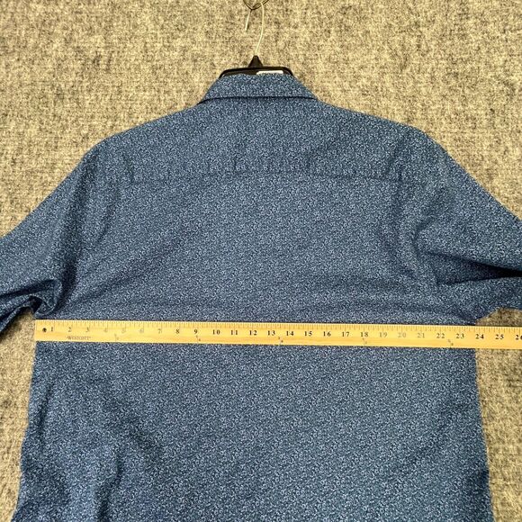 CALVIN KLEIN SHIRT MENS XL BLUE PARTY DANCE CLUB‎ BUTTON-FRONT LONG-SLEEVE - Picture 10 of 13